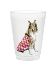 Maroon Collie Frosted Cups