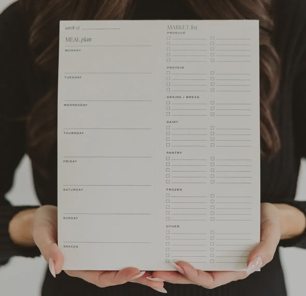 Weekly Meal Plan Notepad